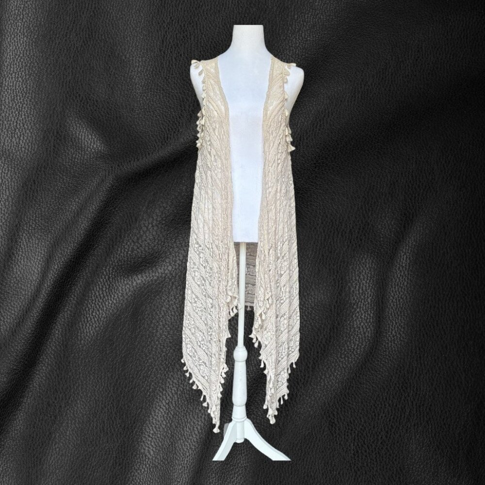 Anthropologie A'reve Sleeveless Lace Duster Sz Med Boho Chic, Hippie, prairie